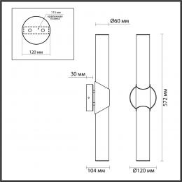 Odeon light 6673/12WL L-VISION ODL24 123 Настенный светильник темная латунь/металл/алебастр IP20 LED 12W 540Лм 3000K/4000K MARBELLA  - 2 купить